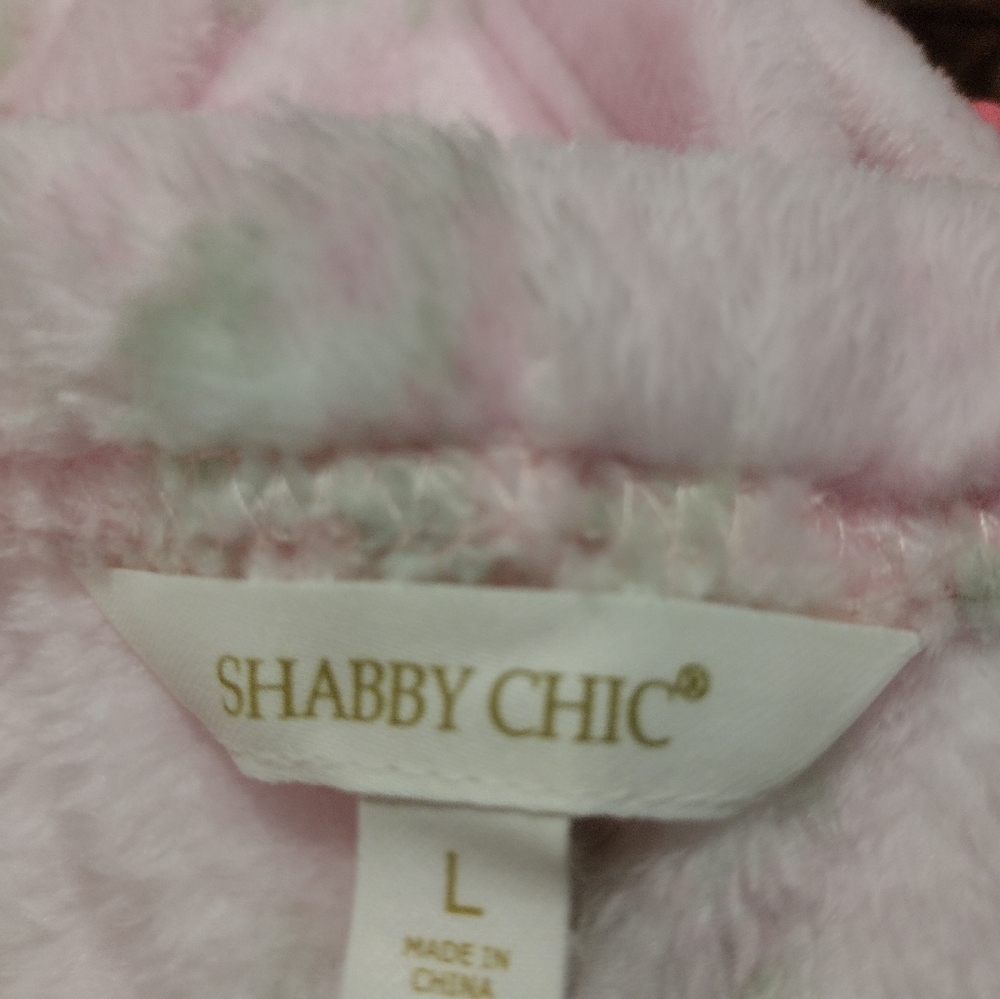 New, Shabby Chic Fleece Cabbage Rose Floral Fleece Lounge Pants - Picture 5 of 5